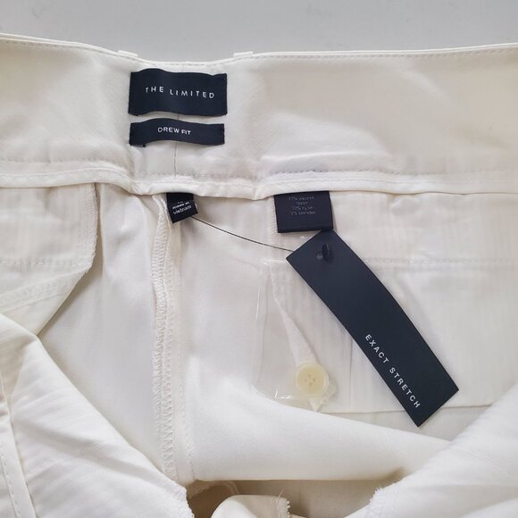 New With Tags Limited Drew Fit White/Off White Stretch Wide Belt Loop Pants  12 - Picture 5 of 15